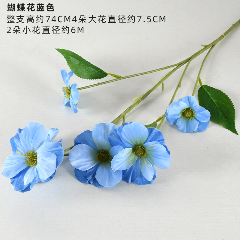 Azul flores simuladas flores falsas flores flores de seda artificial flores de plástico decoración decorativa decoración de boda sala de estar