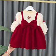 女童冬装连衣裙洋气儿童公主裙春秋款童装婴儿礼服女宝宝裙子加绒