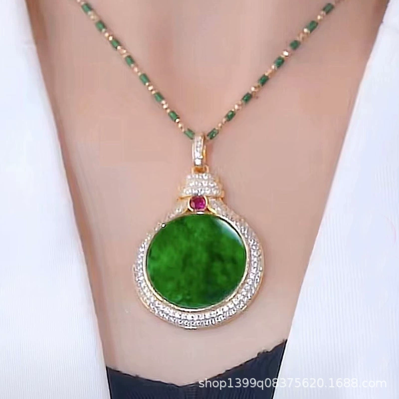 Оригинальный дизайн атмосфера ничего бренд Мода темперамент имитация нефрита кулон ожерелье Джокер чистое серебро чистая красная Взрывная цепочка свитера