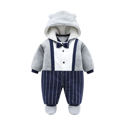 Winter clothes for newborns, padded puffy coats for babies, one-piece outfits for infants, autumn and winter thick padded warm sets, outdoor baby carrier suits