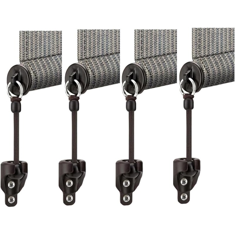 4 Sets of Sunshade Parts, Elastic Rope Kits and End Caps, Weatherproof, Suitable for Cool Outdoor Roller Shades