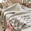 Mianlan-Jianwen black and white--Knitted jacquard three-layer yarn--