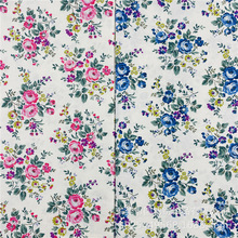 新款玫瑰印花布 全棉弹力斜纹印花布 简约时尚服装连衣裙面料