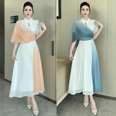 新商品の中国風禅意仙気ファッションスーツのふわふわしたストールの婦人服の技能師服は足の治療のフロント1510を浴びます。