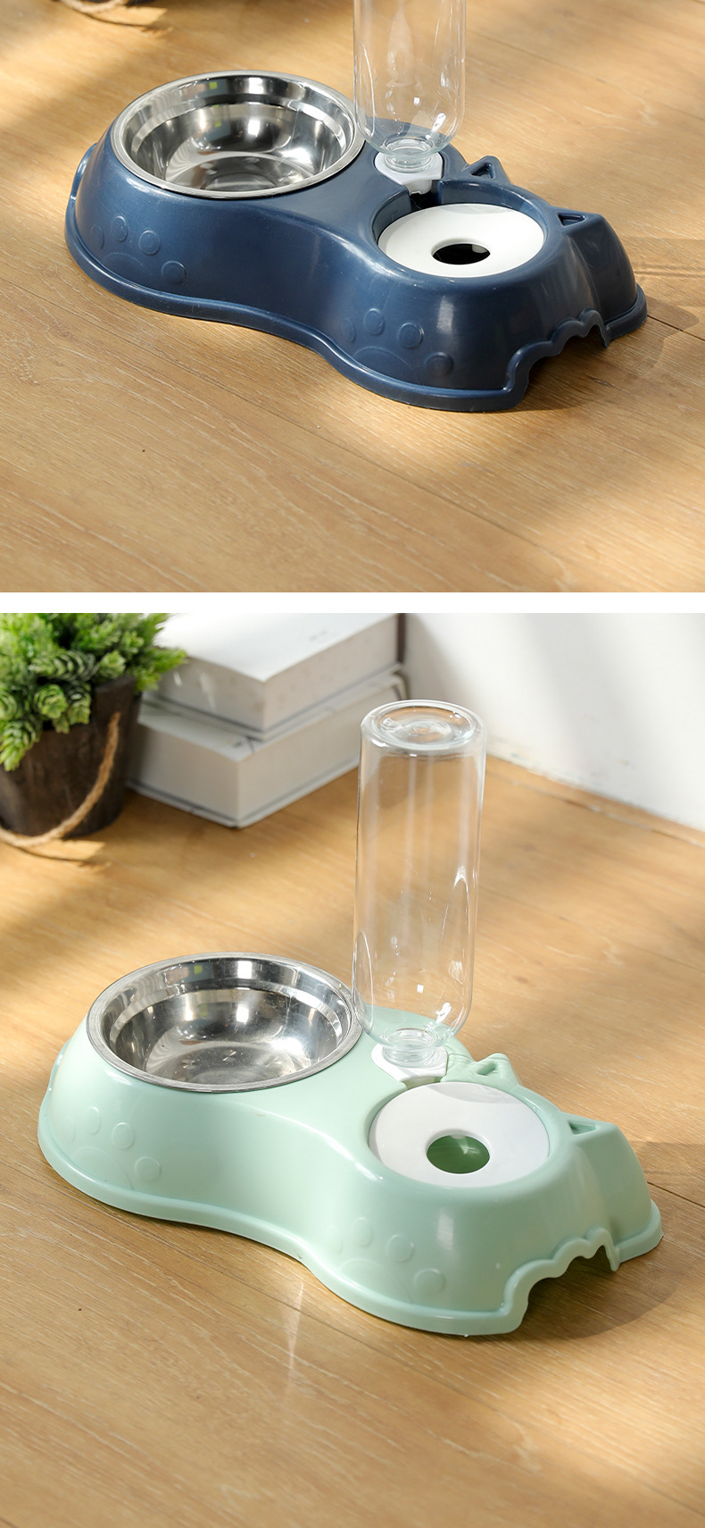Pet feeding and dispenser automatic refilling, water anti tipping, rice neck protection bowl, cat double bowl_voghion.com