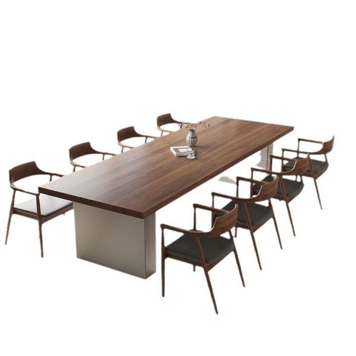 Mesa larga de madera sólida simple para la sala de estar mesa de té creativa tabla de conferencias tabla de madera de nuez mesa de oficina