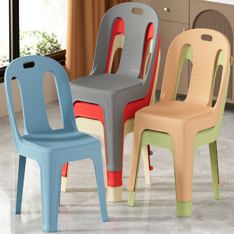 Plastic Home Leisure Chair with Backrest, Thickened Non-Slip Stool, Living Room Dining Table Chair, Adult and Children's Desk Chair Plastic Home Leisure Chair with Backrest, Thickened Non-Slip Stool, Living Room Dining Table Chair, Adult and Children's Desk Chair
