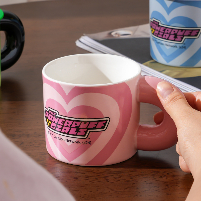 Flight Girl Cop Copper genuino taza de cerámica de dibujos animados con taza de agua casera encantadora taza de enjuague creativo al por mayor