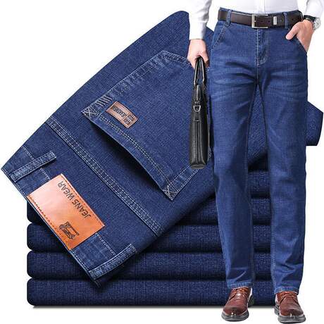 Source Factory Maixin Men's Jeans Men's Straight high quality Elastic Loose Casual Pants Men's Foreign Trade Wholesale
