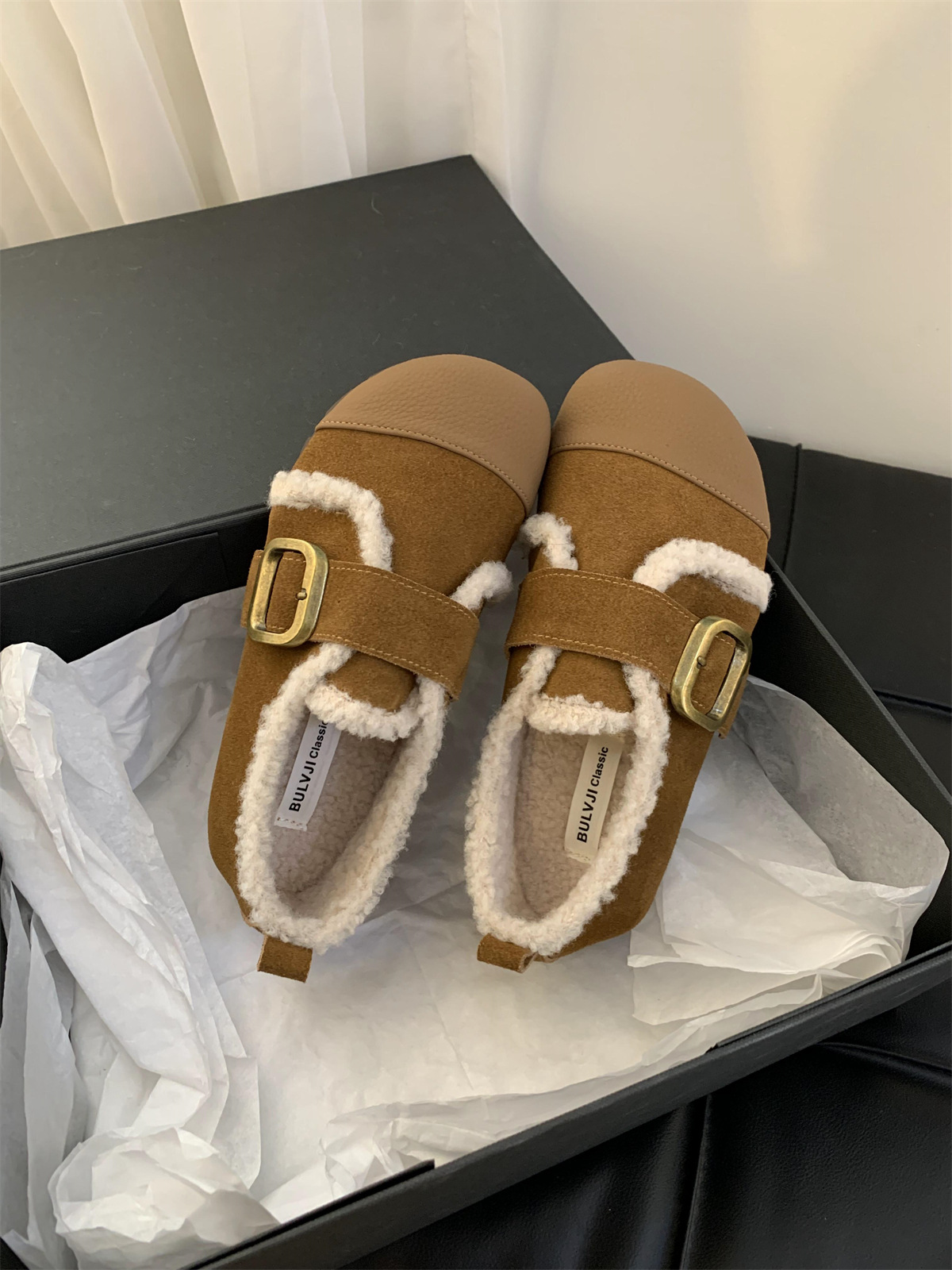 Scarpe basse donna tipo bean shoes foderate in peluche inverno_voghion.com