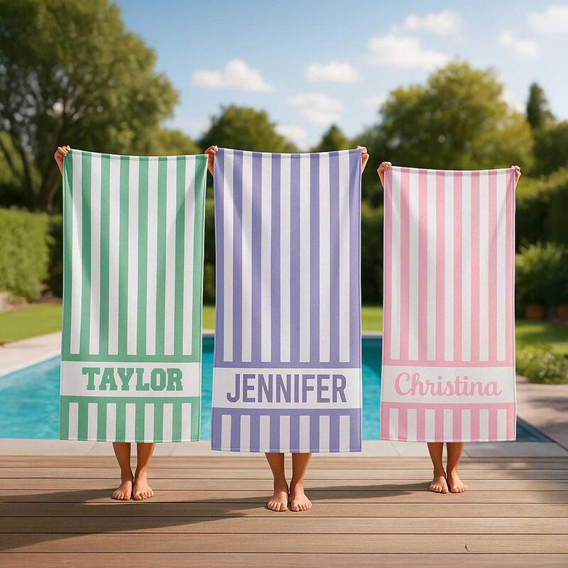 Etsy Personalized Monogram Beach Towel, Custom Bridesmaid Towel, Family Vacation Pool Towel