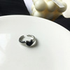 Tide, black small ring, design retro set, on index finger