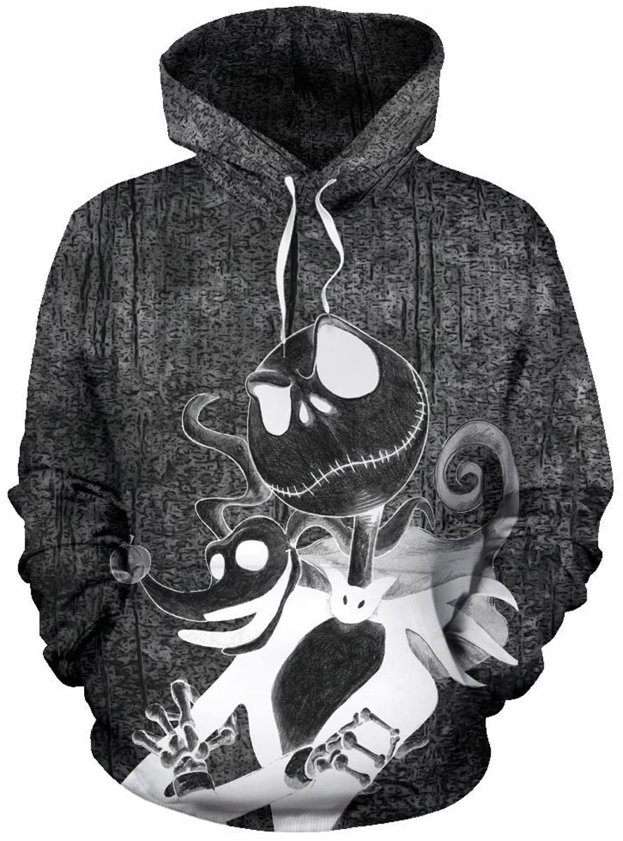 Primavera y otoño Navidad suéter con capucha impresión digital 3D hombres y mujeres con la misma tendencia suéter casual suelto