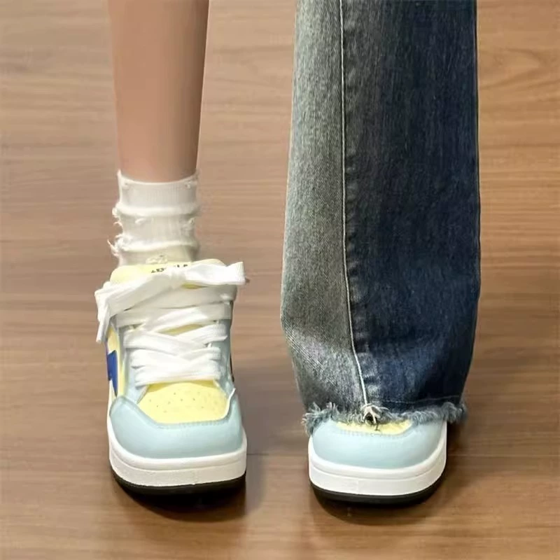 Yellow design footwear, comfortable sneakers, universal sports shoes, trend of season