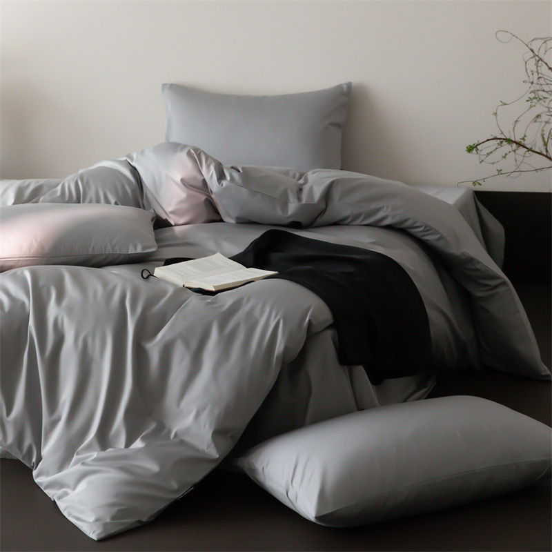 Cuatro estaciones Nantong algodón conjunto de cuatro piezas de color sólido lujo ligero alto sentido 60 algodón de lana larga delgado lujo ligero