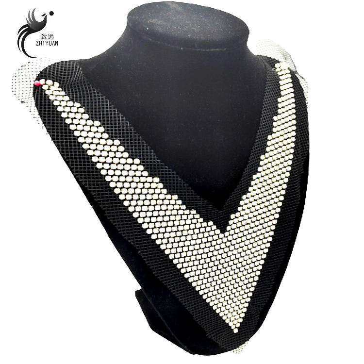 Cuello de diamantes de imitación transfronterizo con cuello en V, accesorios de ropa DIY, cuello falso, accesorios de moda para vestidos. image 6