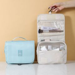 清新掛鈎洗漱包大容量收納袋旅行摺疊化妝包女士手提化妝品收納包