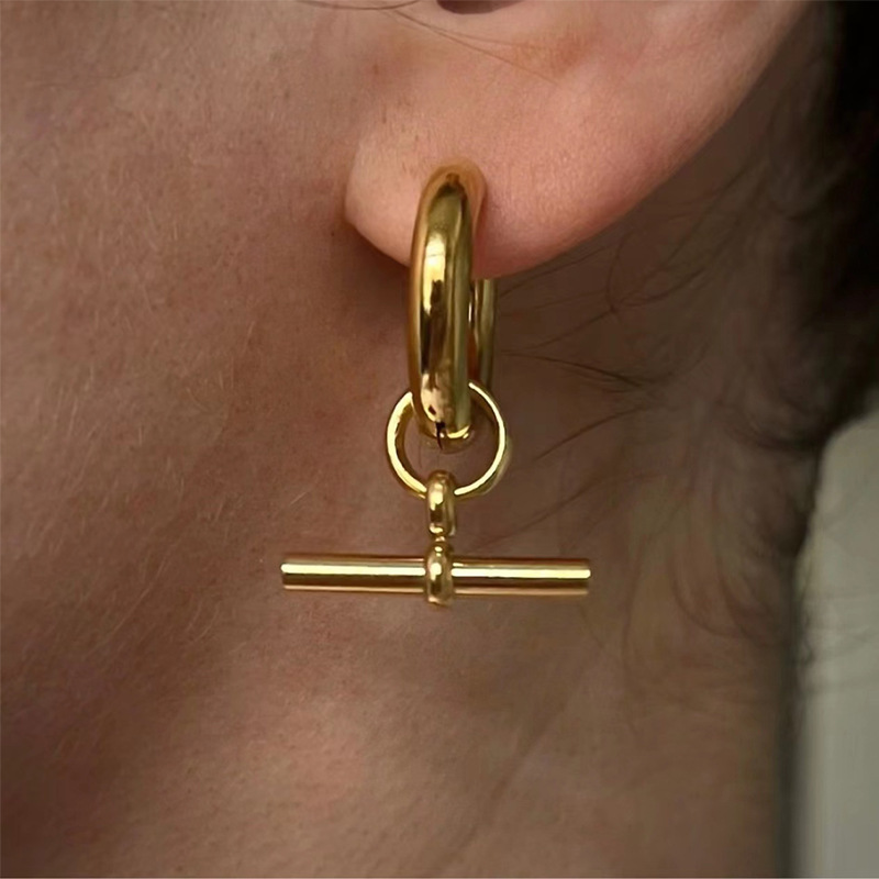 16K Gold, White Gold Plated, Gold Plating Plating Color Daily Occasion Fashion Solid Color Plating 304 Stainless Steel 16K Gold Plated White Gold Plated Gold Plated Stainless Steel Earrings