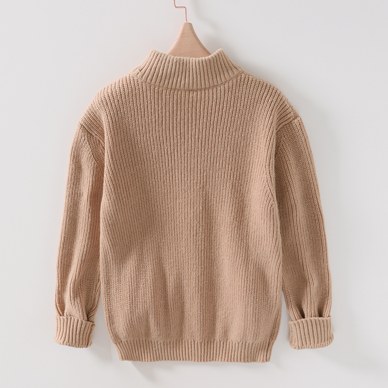 L966 Automne/Hiver Col Montant Tricoté Cardigan Édition Coréenne Polyvalent Vêtements D'extérieur Pull Top Coat Homme_voghion.com