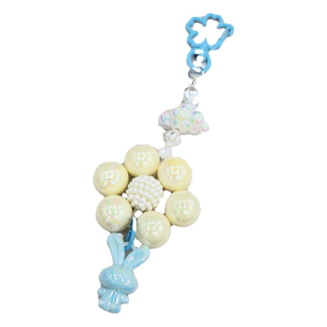 Nueva cadena de cuentas redondas llavero colgante cadena de teléfono móvil pequeña perla de colores frescos accesorios de gancho de puerta de color sólido bolsa de auriculares