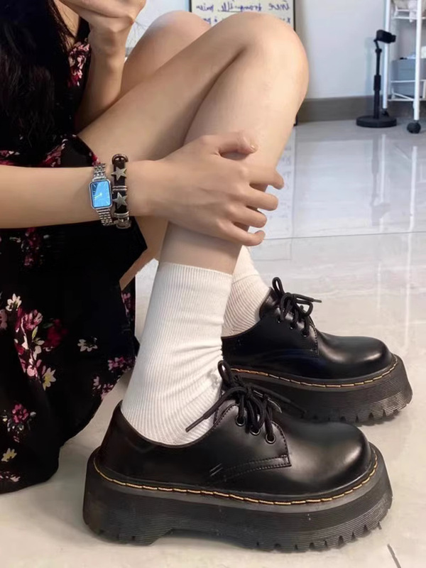 2026 Thick-Soled Women's Shoes, British Style Oxford Martin Shoes
