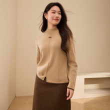 【打底外穿针织衫】纤莉秀大码女装半高领舒适百搭上衣胖mm秋新款