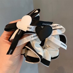 Korean new heart-shaped hair tie sweet forest system fresh fabric large intestine ring trendy hair tie versatile headband