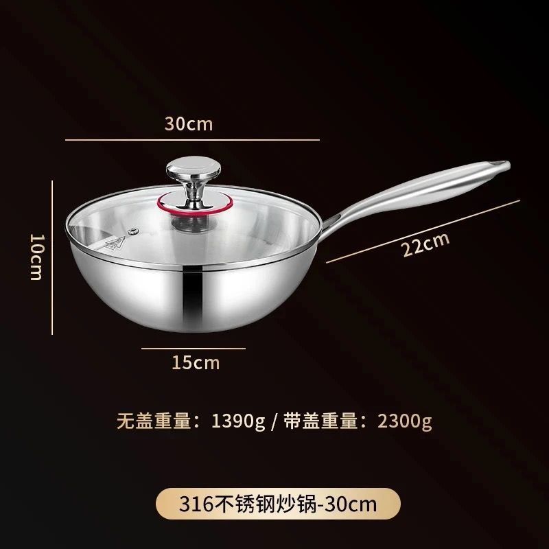 316 horno electromagnético doméstico de acero inoxidable alemán sin recubrimiento no pegajoso para un solo alimento pequeño horno de frita de verduras