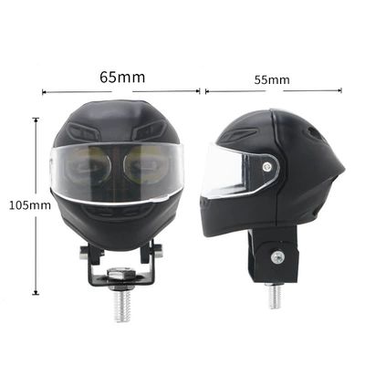 Motorcycle Spotlight Helmet Dual-Eye Led Headlight Waterproof Dual-Color Strong Light High and Low Beam Integrated Electric Motorcycle High Power (Motorcycle headlights, headlights) - bright-yellow-and-white-black-helmet-spotlight-single-pack-includes-mounting-screws