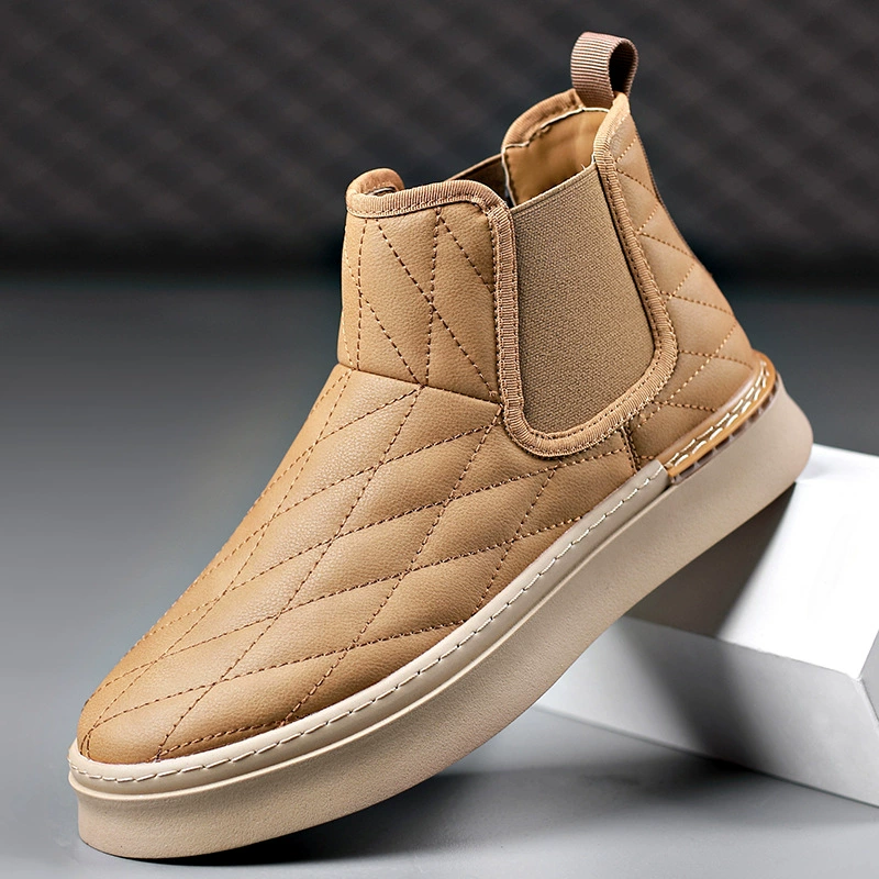 Ботинки Челси, мужские ботильоны, Новые осенне-зимние кожаные ботинки, мужские дымчатые ботинки из натуральной кожи, Ботинки Martin в британском стиле на толстой подошве, мужская обувь