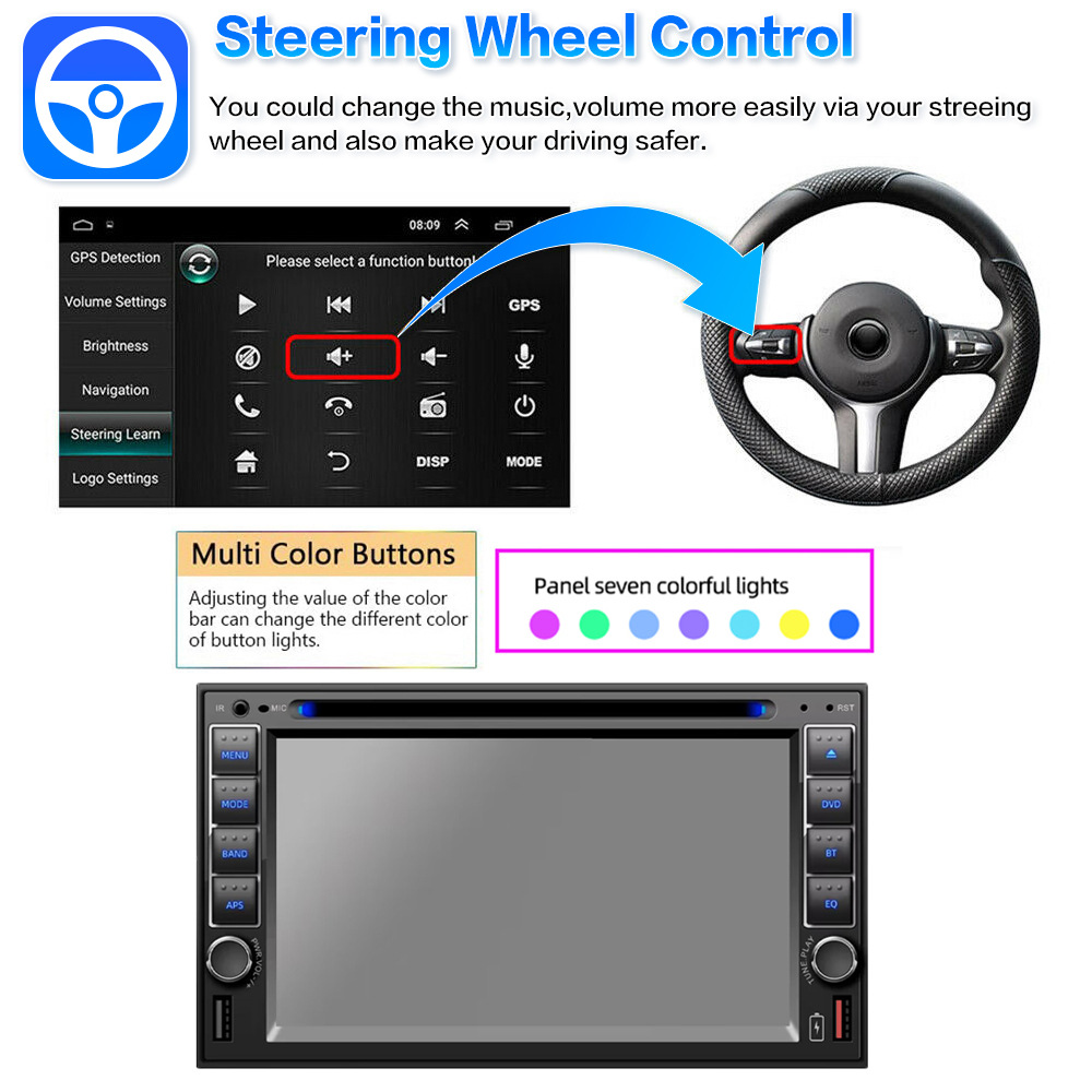 6.2inch Car Bluetooth Dvd Cd Car Mp3 Mp5 Player Mobile Phone Interconnection Dual-Disk Universal Model Hd 12V