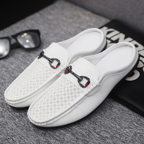 Men's breathable casual half-slippers with soft soles, men's slip-on loafers, wholesale popular business shoes