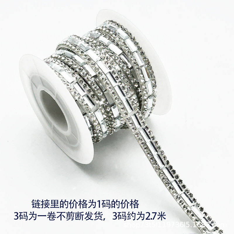 Tiras de diamantes de imitación al por mayor, tiras de diamantes de imitación autoadhesivas, accesorios de ropa, diamantes de imitación de cristal, accesorios de bricolaje, pegatinas de diamantes de imitación