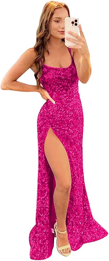 Europa y América del comercio exterior Amazon AliExpress deseo estación independiente nuevo rojo brillante lentejuelas elegante Delgado adelgazar vestido