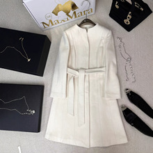 秋冬新款南油高定版收腰大衣外套名媛大衣女长款女款[玫瑰花系列]