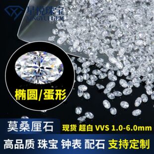 Artificial Gem Oval Moissanite Stone Luxury Jewelry and Watch Stone High Quality Egg-Shaped Mosan Stone