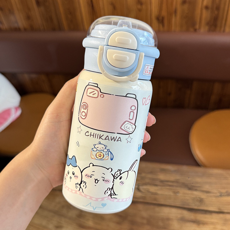 双饮吸管保温杯ins304不锈钢杯子女生学生卡通小兔水杯卡通水杯|undefined