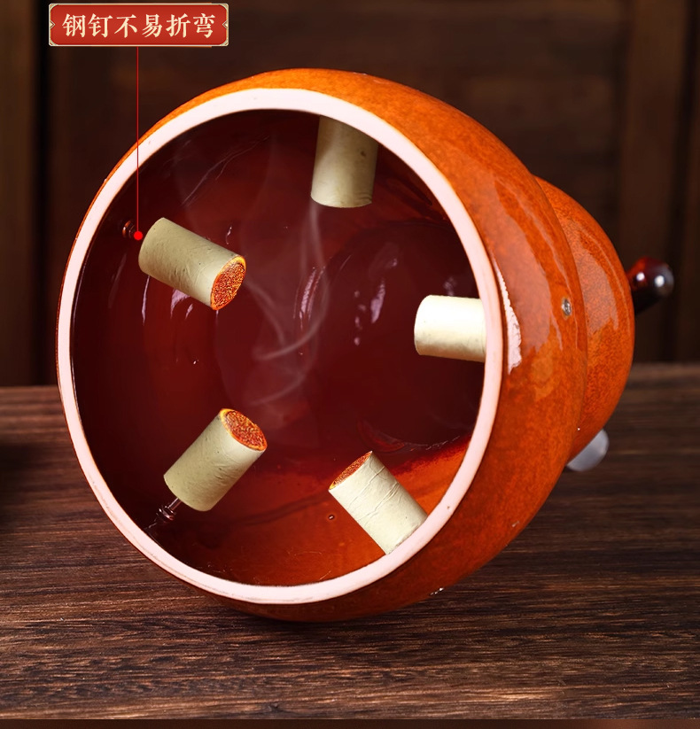 Ceramic Gourd Moxibustion Device with Smoke Exhaust System for Home Abdominal Back Warm Therapy quality and texture