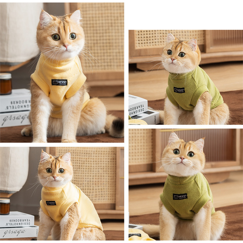 Otoño y invierno perros pequeños y medianos coreanos simple macarón gato camisa de terciopelo sin mangas Teddy Bear ropa de mascotas