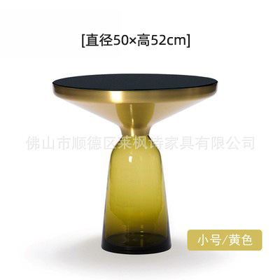 軽くて豪華な創意ガラスのお茶のいくつかのカラーの鈴の辺のいくつかの現代の高級感の芸術のデザイナーの円卓の小さい角のいくつか|undefined