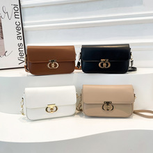 2025纯色PU潮流个性日常通勤小包简约女包单肩包斜挎包金属扣女包