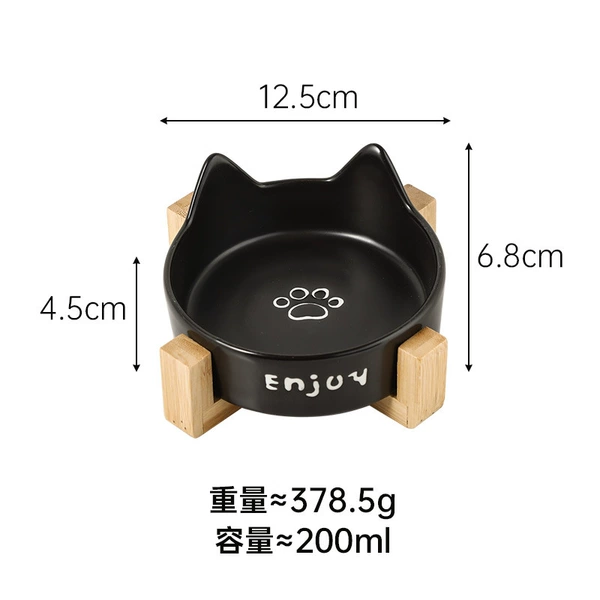[猫耳黑色猫爪单碗+十字架]