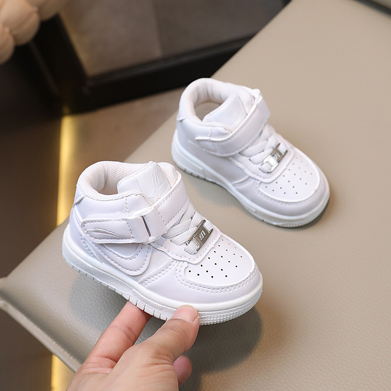 Primavera y otoño nueva zapatilla de deporte para niños zapatillas de deporte altas para niños zapatos blancos para niñas zapatos para niños de estilo coreano zapatos de baloncesto para niños