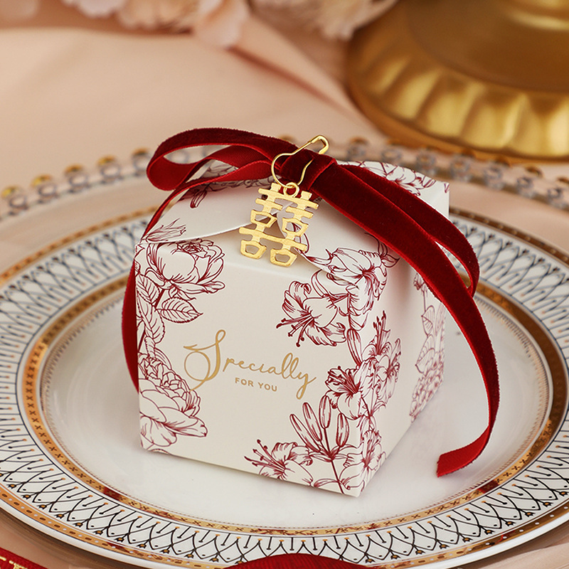 2024 New Sugar Box Wedding Sugar Box Creative Ins Style Candy Box High-end Wedding Sugar Bag Gift Box Empty Box