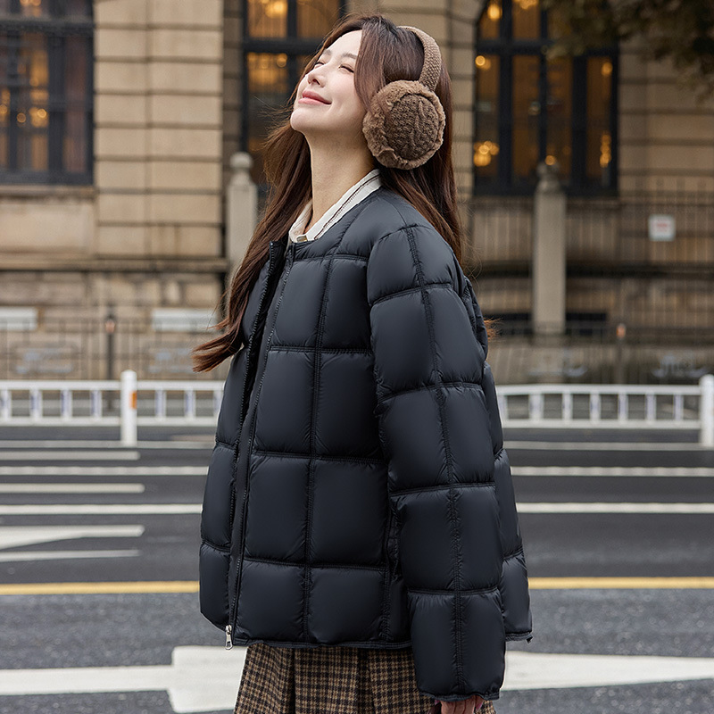 2025 nuevo estilo coreano nube cuadrada cuello redondo chaqueta de algodón ligera image 7