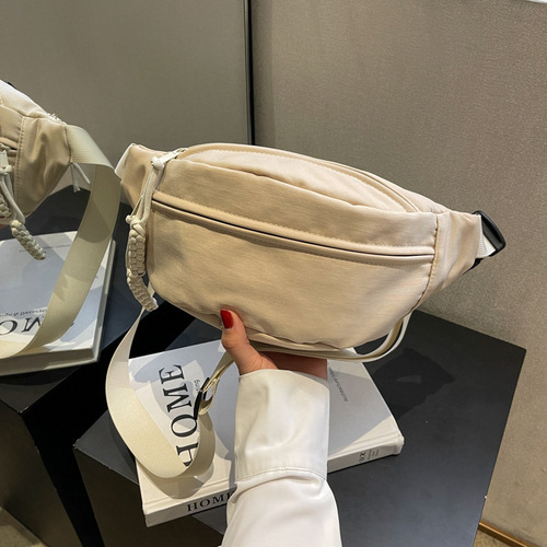 Crossbody chest bag canvas casual bag for women  new trendy summer sports niche versatile ins waist bag
