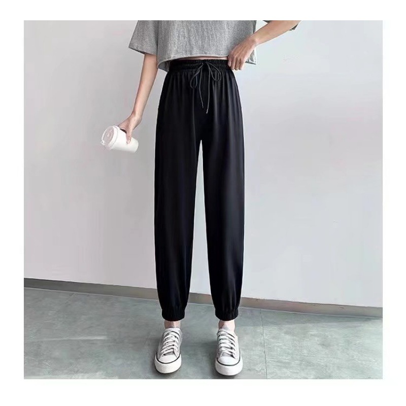 Pantalones deportivos grises para mujeres sueltos pies delgados pantalones casuales versátiles niños 2026 nuevos pantalones de lámpara delgada de primavera y otoño image 5