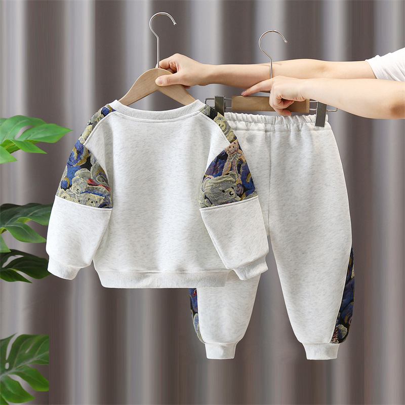 6109 Traje para niños Niños 2024 Nuevo estilo Estilo occidental Ropa deportiva de primavera y otoño para niños Suéter de dos piezas