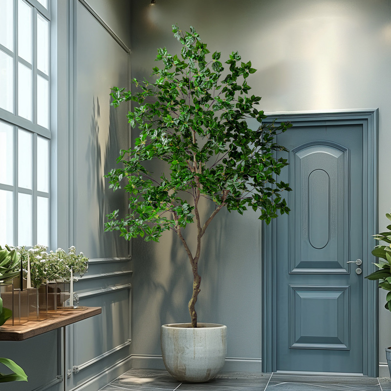 Large-scale artificial plant rich banyan fake tree indoor living room floor-to-floor potted plant landscape bionic green plant home ornaments