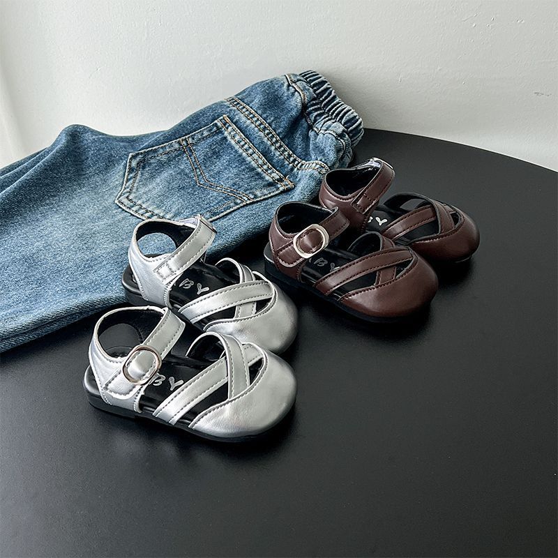 Summer Children's Half Sandals Soft Sole Baby Girl Velcro Princess Shoes Baby Summer Sandals Little Girls Beach Shoes